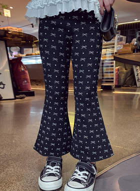 女童长裤春装2026新款洋气儿童修身显瘦喇叭裤女孩高腰弹力休闲裤