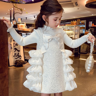 儿童连衣裙 女孩背心裙套装 米米哈罗女童小香风公主裙冬装 2025新款