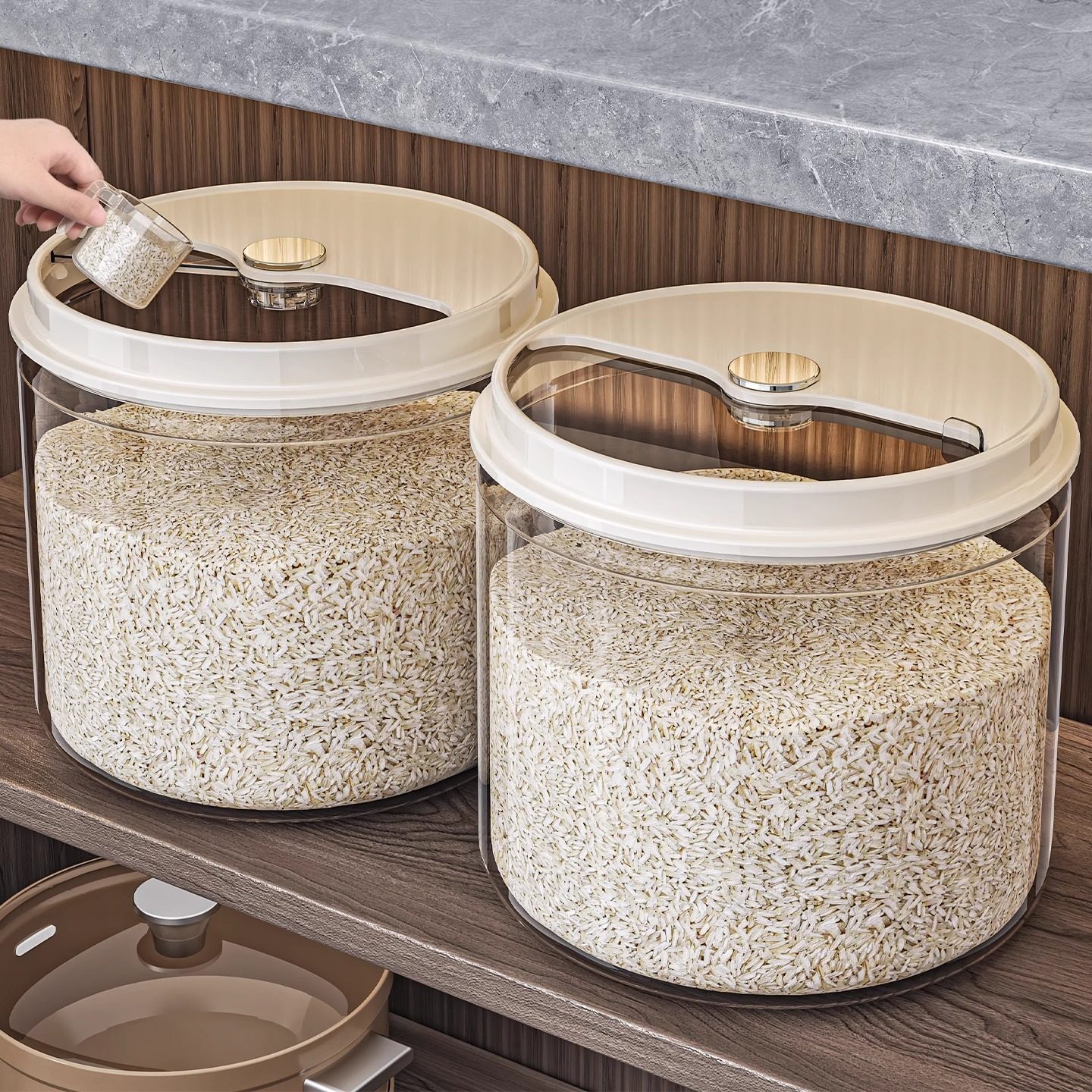 米桶家用2025新款防虫防潮密封装大米面粉储存罐容器加厚米箱米缸