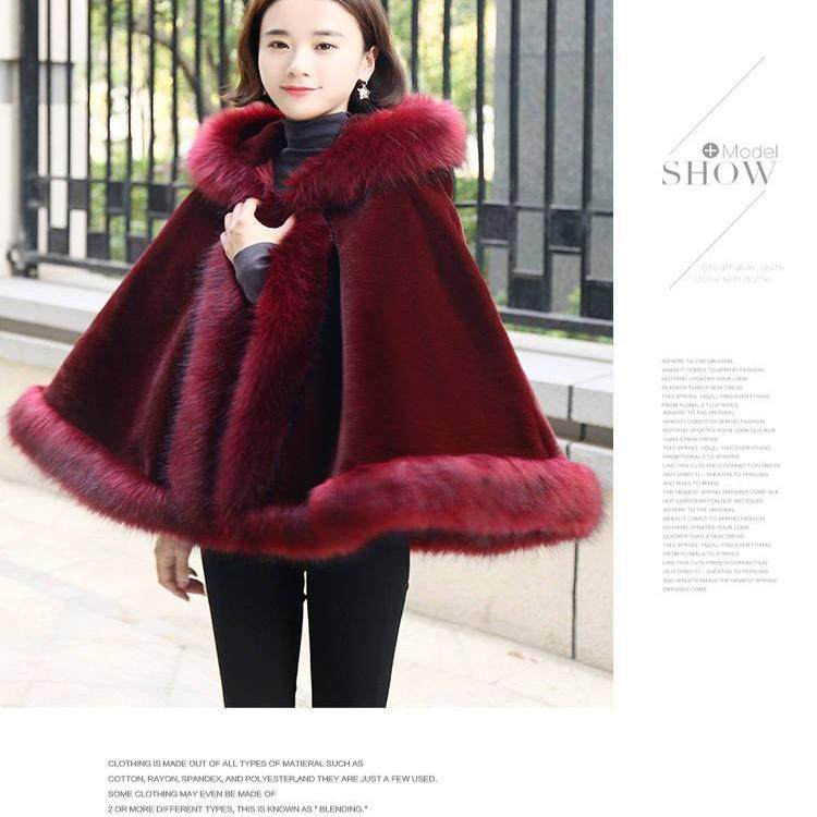 斗篷女款冬仿水貂绒狐狸毛仿皮草披肩新外套礼服披肩结婚披肩