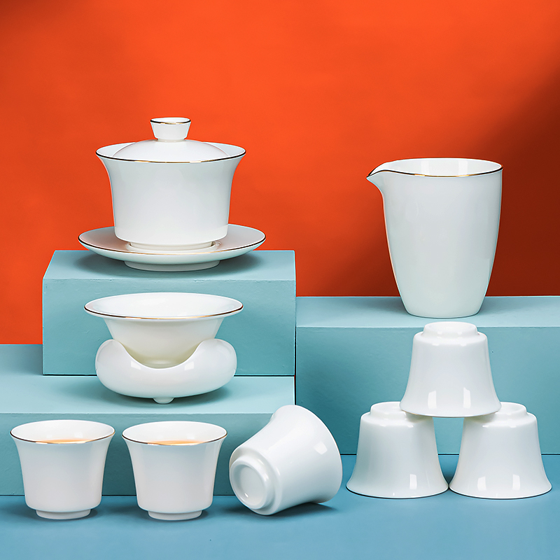 念念芯园白瓷茶具套装