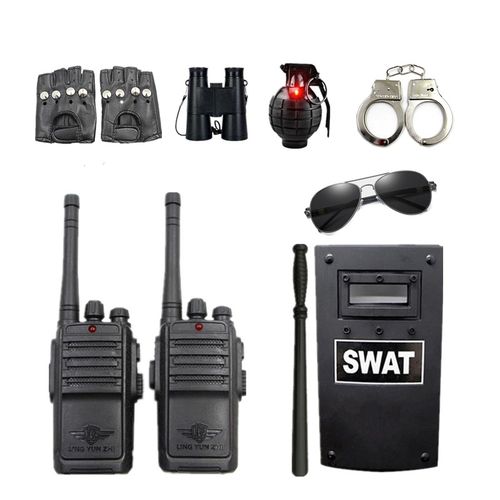 儿童盾牌对讲机小警察玩具枪吃鸡