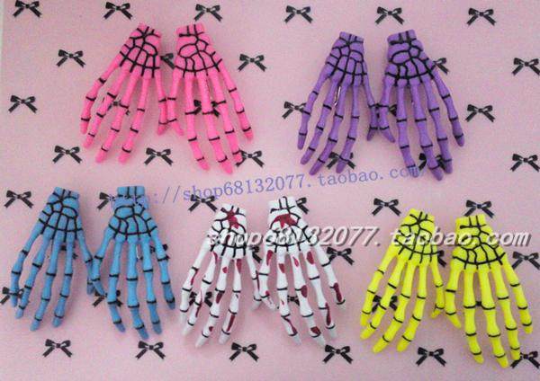 日本原宿风骷髅爪子发夹