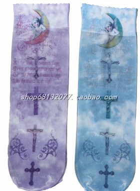 原d出口exhale软妹萌babaco法式复古巴洛克蝴蝶十字架短袜 短丝袜