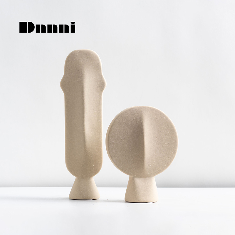 Dnnni人脸花器抽象陶瓷客厅居家简约现代样板房插花软装摆件创意