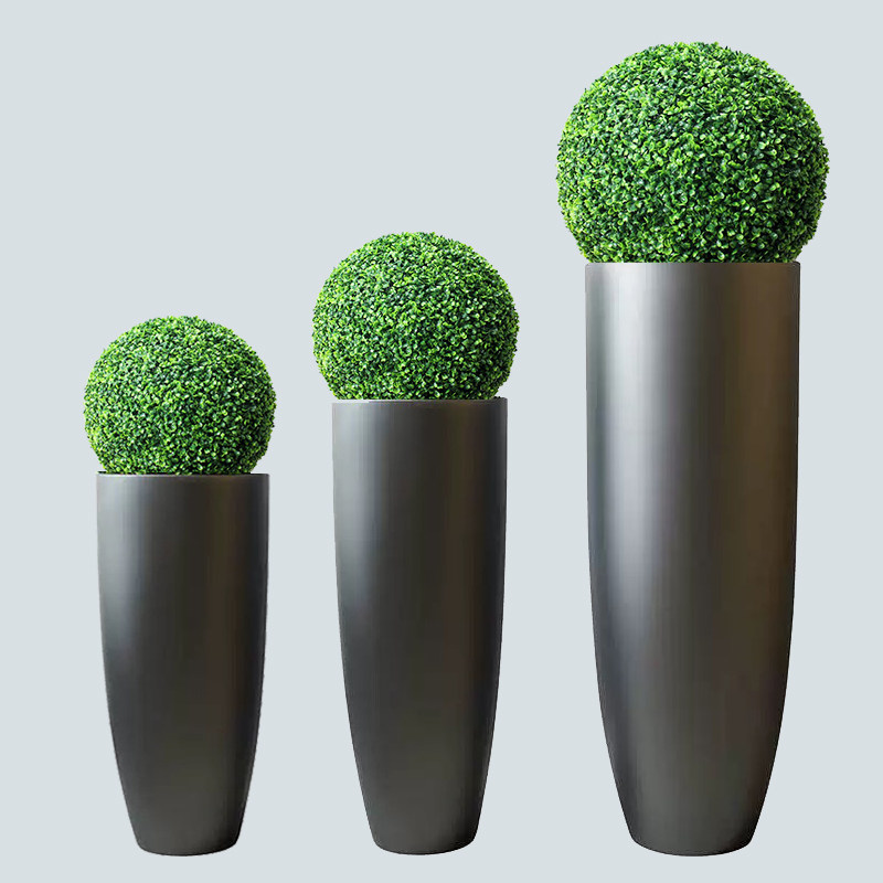 现代简约落地大花瓶圆斗形插花器商场展厅样板间软装花艺装饰摆件