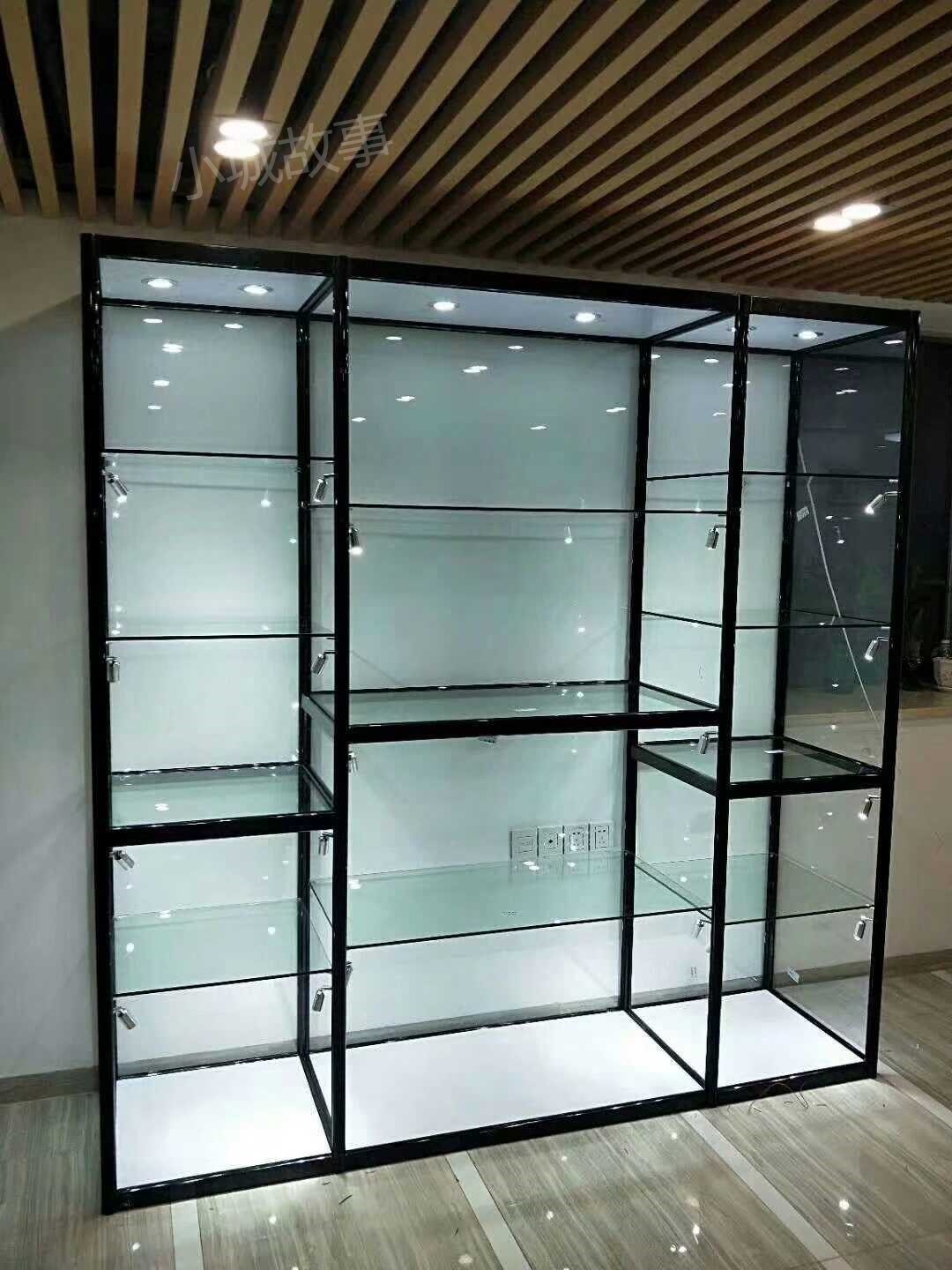 钛合金手办展柜玻璃柜玩具柜款式展示柜定做尺寸各种模型厂家直销