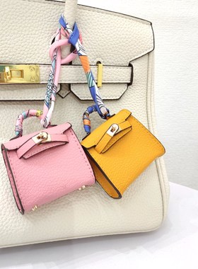 H家迷你凯莉包包挂件可爱铂金包挂饰时尚钥匙扣车载吊饰玩偶配饰n