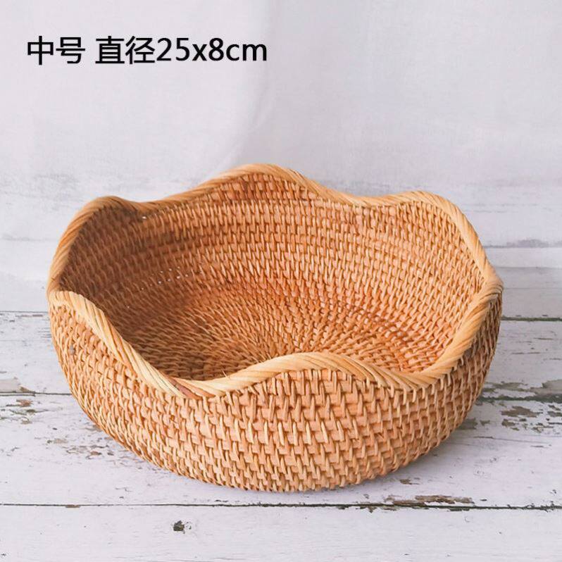 신강 무료 배송 과일 접시 등나무 베트남어 보관 바구니 가정용 간식 잡화 사탕 바구니 크리 에이 티브 과일 바구니