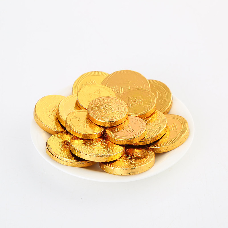 。金币金元宝金花生金条巧克力散装500g活动装饰烘焙(代可可脂)