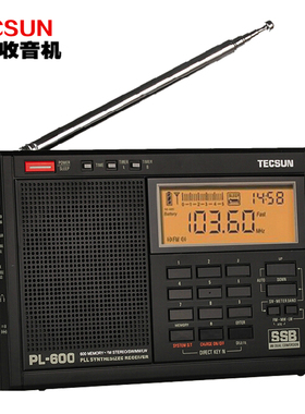 Tecsun德生PL600全波段二次变频高考英语四六级听力考试收音机fm