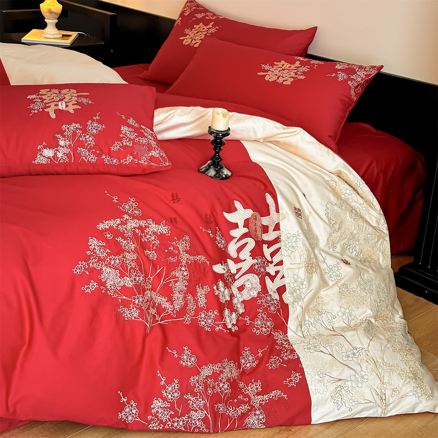 结婚四件套婚庆红色被套2026新款被套婚嫁喜被全棉纯棉床上用品