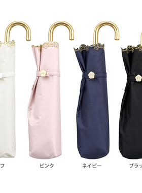 wpc伞日本新款遮光遮热超轻刺绣花朵折叠太阳伞女晴雨两用遮阳伞