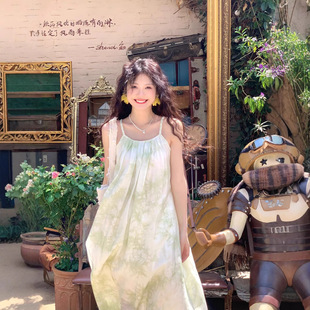 茶歇法式 连衣裙高级感宽松显瘦绝美小裙子 仙女夏季 海边小个子无袖