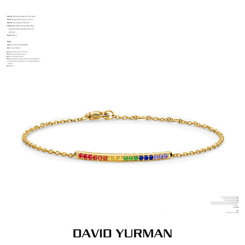 David Yurman大卫雅曼扭纹弧形手链DY超细十字调节链日常温柔百搭