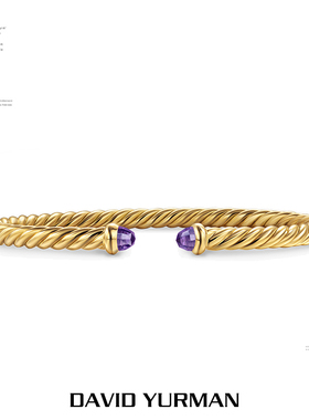David Yurman大卫雅曼扭绳开口手镯DY复古欧美轻奢宝石玛瑙彩宝4M