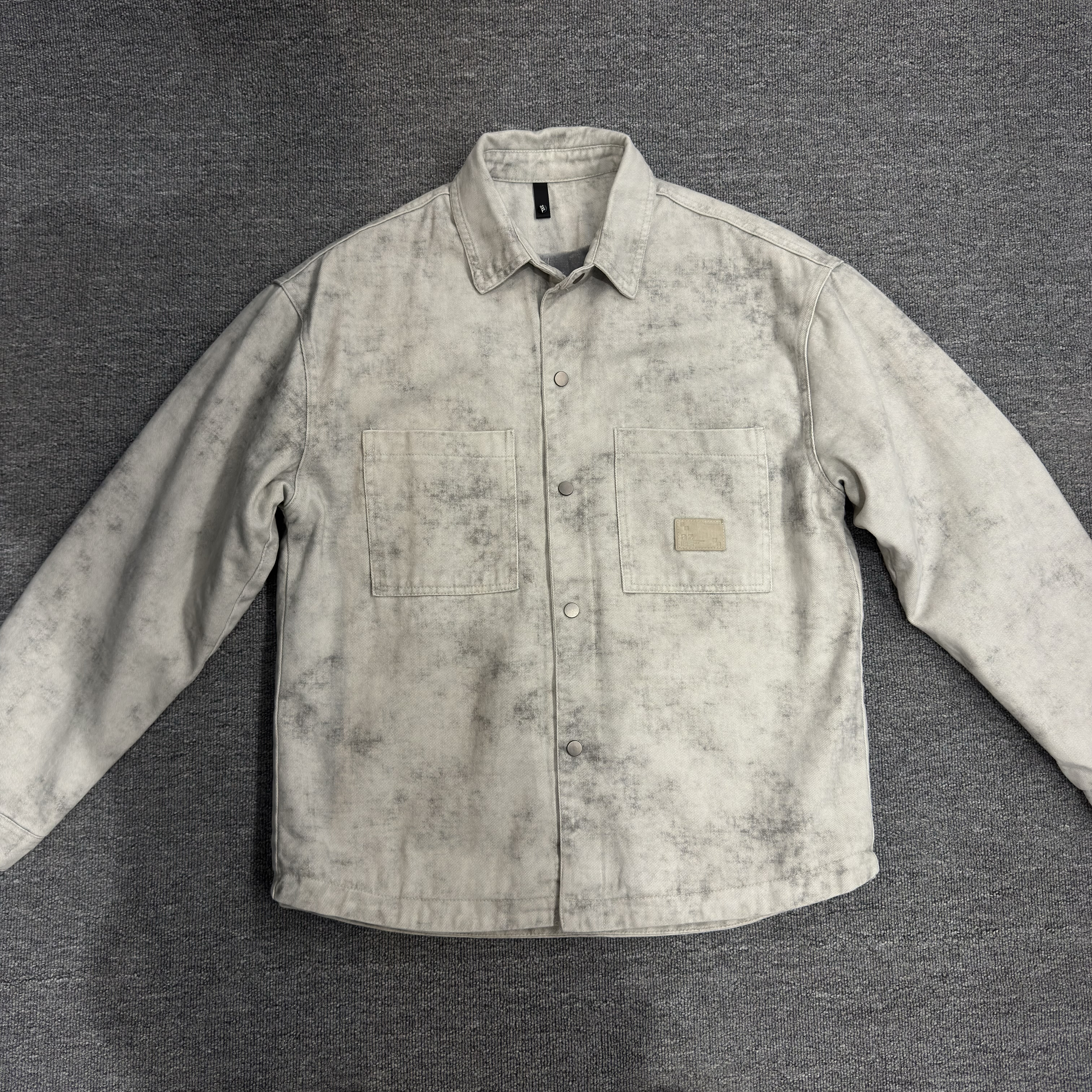 叁仟良品 重磅加绒衬衣外套 扎染复古外套