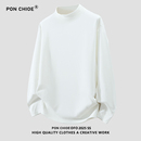 两件装 t恤高级感美式 ponchioe半高领德绒打底衫 长袖 卫衣 男秋季