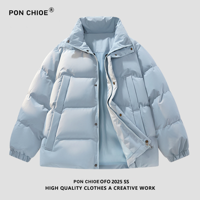 ponchioe潮牌立领羽绒棉服男款冬季2025新款加厚保暖棉衣外套棉袄