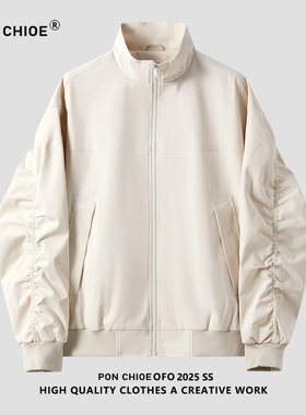ponchioe美式飞行员夹克外套男女秋季cleanfit短款棒球服巴恩风