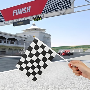 黑白方格子赛车旗发车旗比赛终点旗信号旗赛道旗手摇小彩旗发令旗