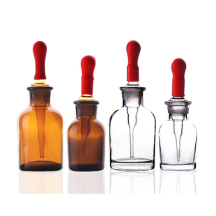 玻璃滴瓶透明 棕色30ml 60ml 125ml红胶头滴瓶耐酸碱滴定瓶滴管瓶/带吸头红胶帽碘伏拍示剂吸管