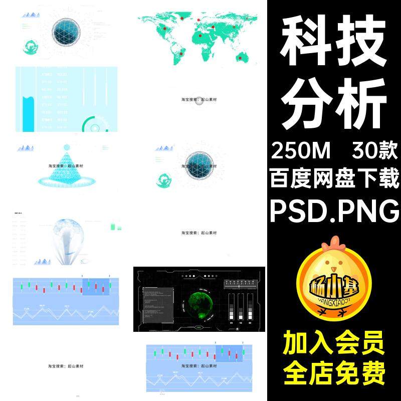 未来数据PSD.PNG赛博仪表盘UI图表素材科幻分析HUD30款科技朋克