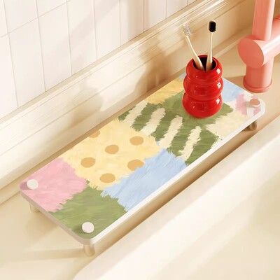 浴室硅藻泥吸水免安装置物架