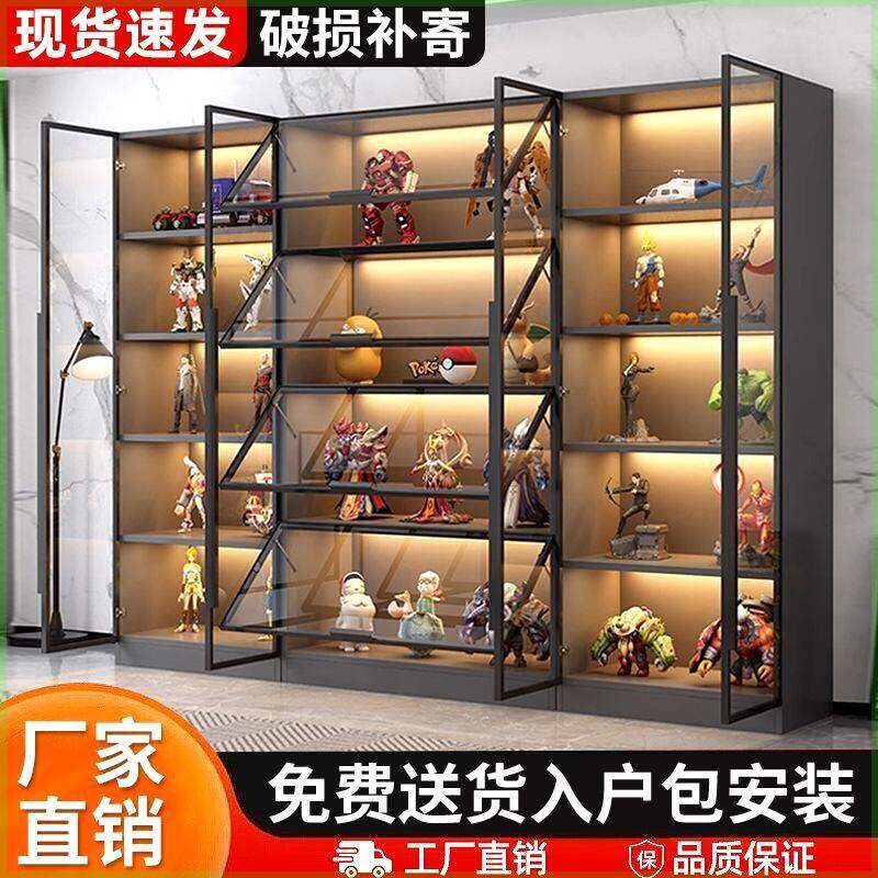 灯柜模型展示柜定制LED灯摆件玩具液压落地书柜玻璃展示柜液压柜