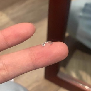 S999纯银耳骨钉耳钉女养耳洞小众设计高级感免摘耳钩耳饰小巧气质