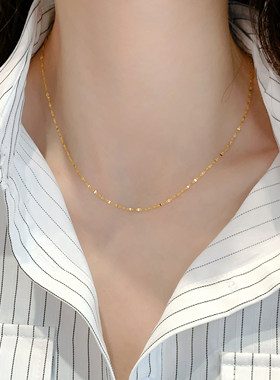 18K金钛钢不掉色锁骨链女