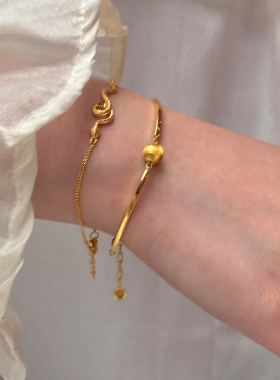 新中式小众设计金色灵蛇手链复古