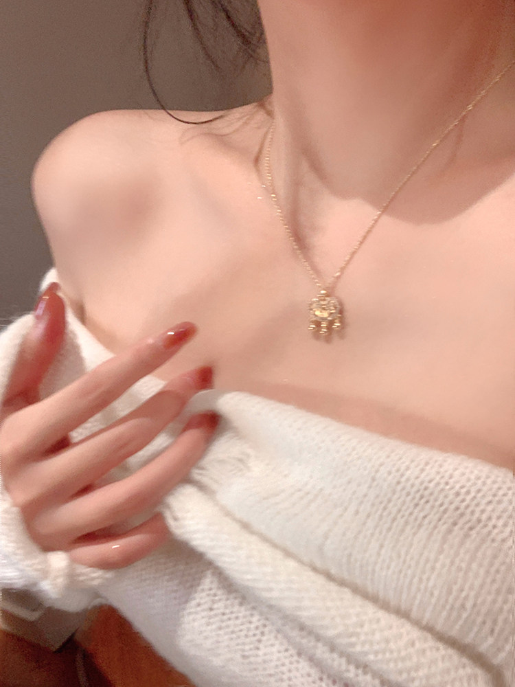 精致如意平安锁项链女2023新款爆款轻奢小众颈链设计感高级锁骨链