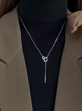 秋冬轻奢几何长款毛衣链百搭