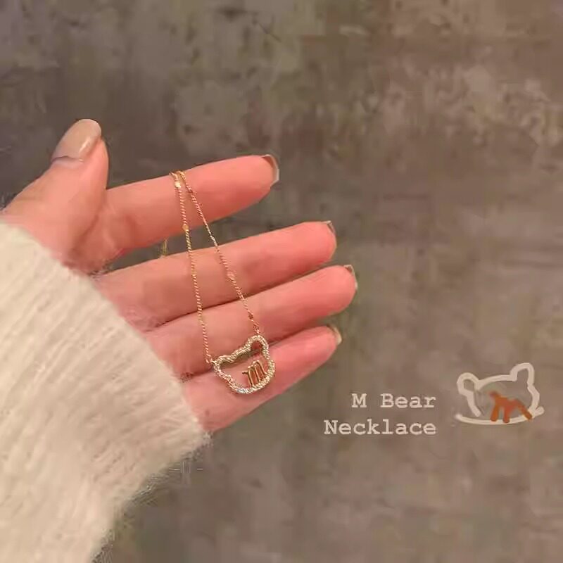 气质长款设计感小熊项链