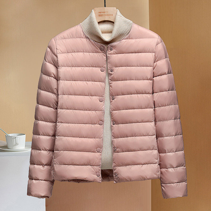 千仞岗反季轻薄羽绒服内胆女款薄款大码短款圆领无领秋冬打底内搭