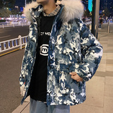 ！冬季中长款迷彩棉衣男加厚保暖棉服外套潮牌衣服Y111P138，男装棉衣，电商B220