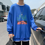 ！秋季男士圆领卫衣港风宽松大码上衣印花长袖WY107P28控48，男装卫衣，电商B220