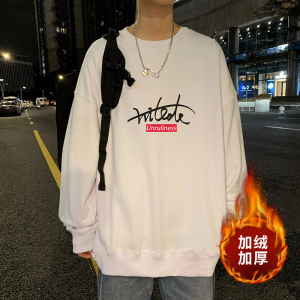 ！秋冬加绒加厚圆领卫衣男百搭长袖打底衫WY110薄P28加绒P36图片