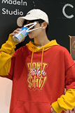 ！点击6.8%秋季撞色连帽卫衣男青少年假两件宽松外套WY601P45，男装卫衣，电商B220
