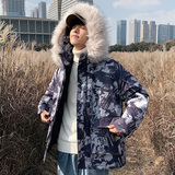 ！冬季中长款迷彩棉衣男加厚保暖棉服外套潮牌衣服Y111P138，男装棉衣，电商B220