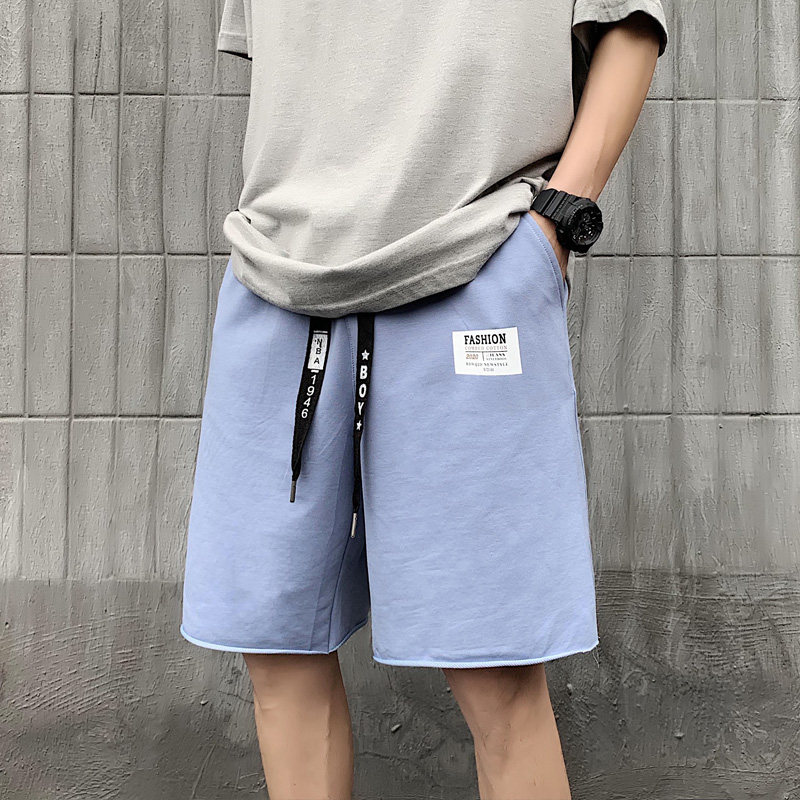 2023夏新款运动短裤潮流宽松港风ins五分裤针织休闲裤中裤K09P25,男装休闲裤,电商B220