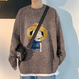 ！秋冬季卡通大飞印花毛衣男加厚圆领学生针织衫M207P45控68，男装针织衫/毛衣，电商B220