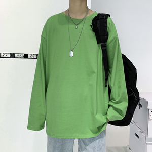 大货！纯棉20新款秋季纯色长袖T恤男女士打底衫体恤B220-TX01P20