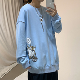！秋冬港风日系大码印花圆领卫衣长袖时尚学生衣服WY103P30，男装卫衣，电商B220
