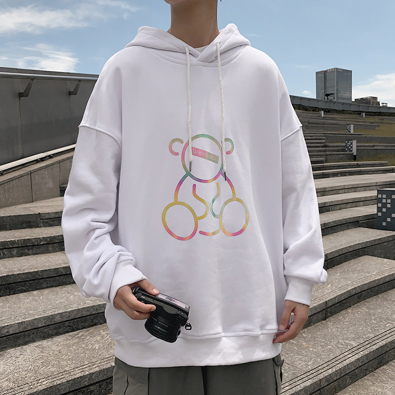 ！秋季潮牌个性七彩反光卫衣男潮流港风大码连帽外套WY306P45,男装卫衣,电商B220