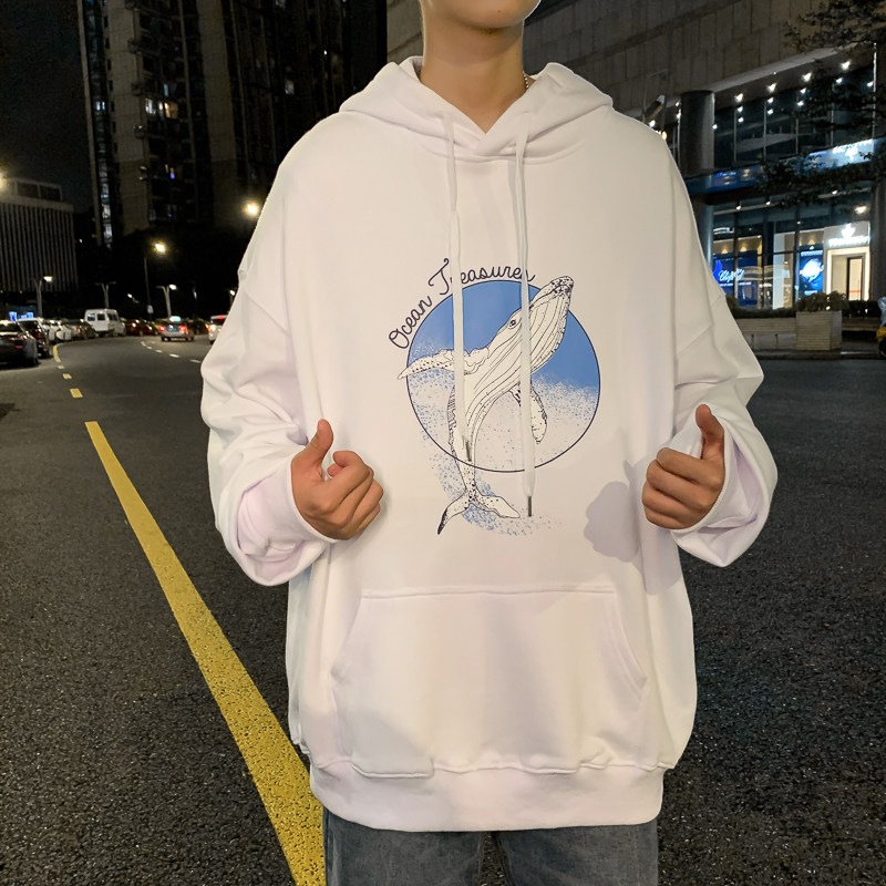 ！秋季新款潮牌个性印花卫衣男潮流休闲连帽外套WY205P38,男装卫衣,电商B220