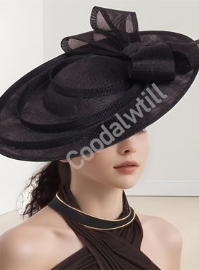 模特走秀夸张头饰舞台表演宴会大礼帽蝴蝶结女士帽饰fascinator