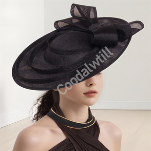 模特走秀夸张头饰舞台表演宴会大礼帽蝴蝶结女士帽饰fascinator