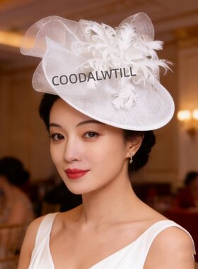 舞台表演羽毛礼帽年会派对礼帽礼服穿搭发饰英伦风优雅晚宴发饰